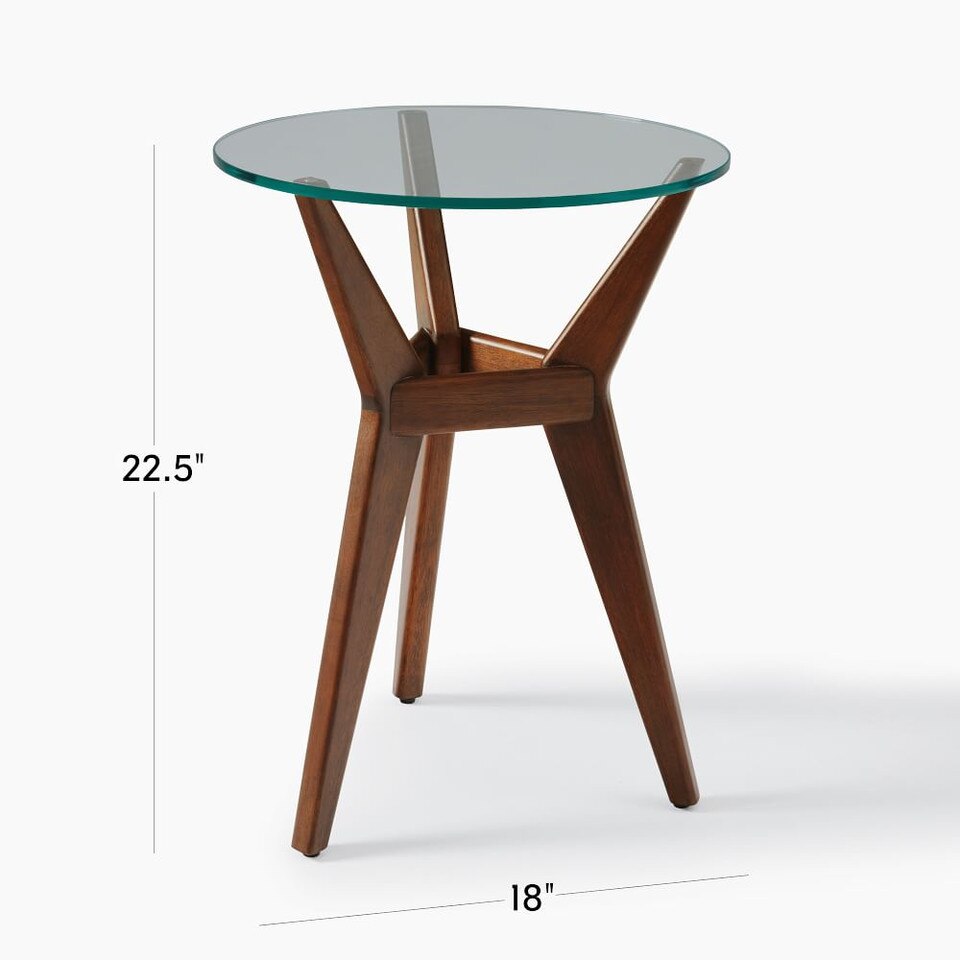 Jensen Round Side Table Glass West Elm UK